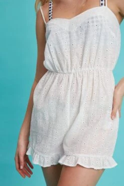 Dorothy Perkins White Broderie Frill Hem Playsuit 7 Dorothy Perkins White Broderie Frill Hem Playsuit -Perkinsdory Store aqq48847 white xl 3