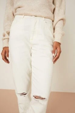 Dorothy Perkins Slim Rip Mom Jeans 7 Dorothy Perkins Slim Rip Mom Jeans -Perkinsdory Store bqq02206 ecru xl 3
