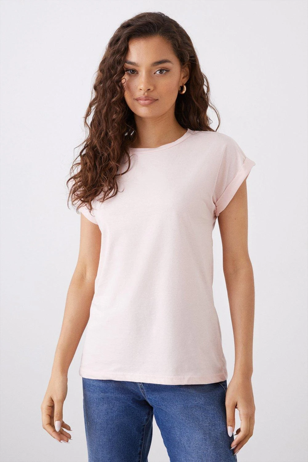 Dorothy Perkins Petite Cotton 3 Pack Roll Sleeve T-Shirt 1 Dorothy Perkins Petite Cotton 3 Pack Roll Sleeve T-Shirt
