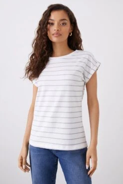 Dorothy Perkins Petite Cotton 3 Pack Roll Sleeve T-Shirt 7 Dorothy Perkins Petite Cotton 3 Pack Roll Sleeve T-Shirt -Perkinsdory Store bqq02971 multi xl 3