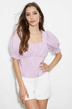 Dorothy Perkins Puff Sleeve Square Neck Top