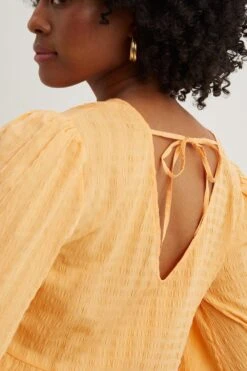 Dorothy Perkins Tall Orange Textured Button Through Top -Perkinsdory Store bqq04270 orange xl 3