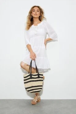 Dorothy Perkins White Beach Cover Up Dress -Perkinsdory Store bqq05901 white xl 1
