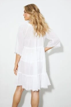 Dorothy Perkins White Beach Cover Up Dress -Perkinsdory Store bqq05901 white xl 2