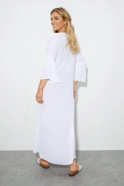 Dorothy Perkins White Maxi Open Front Beach Dress -Perkinsdory Store bqq06150 white xl 2
