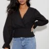 Dorothy Perkins Petite Trim Insert Wrap Top