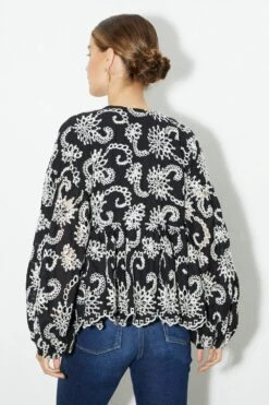 Dorothy Perkins Premium Broderie Tie Front Jacket -Perkinsdory Store bqq06883 black xl 2