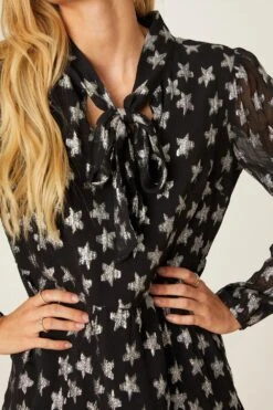Dorothy Perkins Star Jacquard Smock Mini Dress 7 Dorothy Perkins Star Jacquard Smock Mini Dress -Perkinsdory Store bqq07581 black xl 2