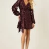Dorothy Perkins Burgundy Sequin Wrap Mini Dress