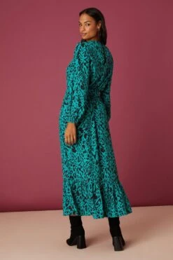 Dorothy Perkins Green Animal Belted Midi Dress -Perkinsdory Store bqq07989 green xl 2