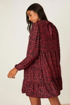 Dorothy Perkins Red Spot High Neck Smock Mini Dress -Perkinsdory Store bqq07990 red xl 2