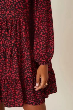 Dorothy Perkins Red Spot High Neck Smock Mini Dress -Perkinsdory Store bqq07990 red xl 3