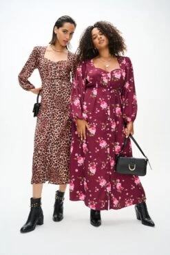 Dorothy Perkins Kitty Leopard Long Sleeve Button Midi Dress -Perkinsdory Store bqq08053 animal xl 6