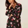 Dorothy Perkins Petite Large Floral Ruffle Wrap Mini Dress