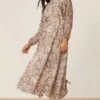 Dorothy Perkins Leopard Print Chiffon Keyhole Midi Dress
