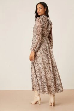 Dorothy Perkins Leopard Print Chiffon Keyhole Midi Dress -Perkinsdory Store bqq08638 animal xl 2