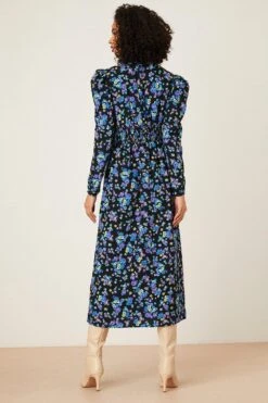 Dorothy Perkins Ditsy Floral Button Front Midi Dress -Perkinsdory Store bqq08717 black xl 2