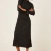 Dorothy Perkins Roll Neck Charcoal Soft Touch Midi Dress
