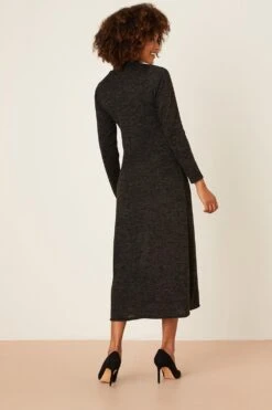 Dorothy Perkins Roll Neck Charcoal Soft Touch Midi Dress -Perkinsdory Store bqq08789 charcoal xl 2