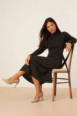 Dorothy Perkins Petite Soft Touch Swing Midi Dress -Perkinsdory Store bqq08979 charcoal xl 4