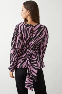 Dorothy Perkins Petite Zebra Print Tea Blouse -Perkinsdory Store bqq09194 pink xl 2