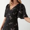 Dorothy Perkins Black Floral Button Through Midi Dress
