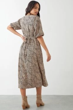 Dorothy Perkins Leopard Print Button Through Midi Dress -Perkinsdory Store bqq09297 animal xl 2