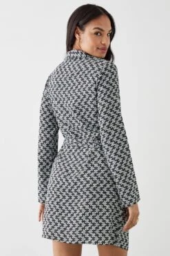 Dorothy Perkins Mono Geo Print Long Sleeve Wrap Mini Dress -Perkinsdory Store bqq09312 mono xl 2