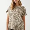 Dorothy Perkins Animal Roll Sleeve Blouse