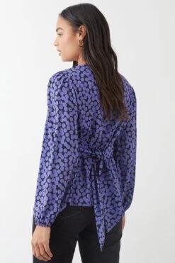 Dorothy Perkins Abstract Spot Tea Blouse -Perkinsdory Store bqq09445 blue xl 2