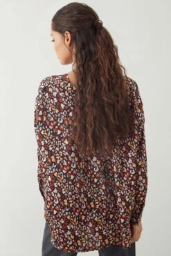 Dorothy Perkins Petite Animal Collarless Shirt -Perkinsdory Store bqq09454 multi xl 2