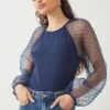 Dorothy Perkins Petite Woven Raglan Sleeve Top