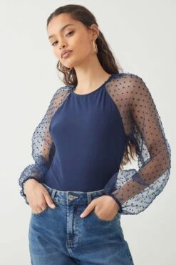 Dorothy Perkins Petite Woven Raglan Sleeve Top