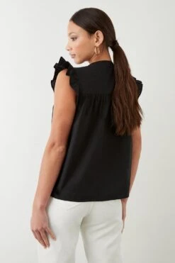 Dorothy Perkins Cream Embroidered Poplin Shell Blouse -Perkinsdory Store bqq09620 black xl 2