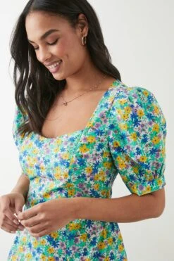 Dorothy Perkins Multi Print Poplin Ruffle Hem Mini Dress -Perkinsdory Store bqq09642 multi xl 3