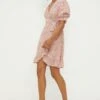 Dorothy Perkins Pink Paisley Ruffle Wrap Mini Dress