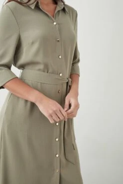 Dorothy Perkins Tall Sage Midi Shirt Dress -Perkinsdory Store bqq09649 sage xl 3