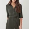 Dorothy Perkins Khaki Button Down Midi Shirt Dress