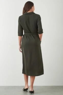 Dorothy Perkins Khaki Button Down Midi Shirt Dress 7 Dorothy Perkins Khaki Button Down Midi Shirt Dress -Perkinsdory Store bqq09663 khaki xl 2
