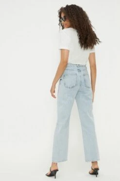 Dorothy Perkins High Waist Straight Leg Jeans 7 Dorothy Perkins High Waist Straight Leg Jeans -Perkinsdory Store bqq09679 light20wash xl 3