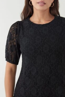 Dorothy Perkins Lace Short Sleeve Top -Perkinsdory Store bqq09721 black xl 3