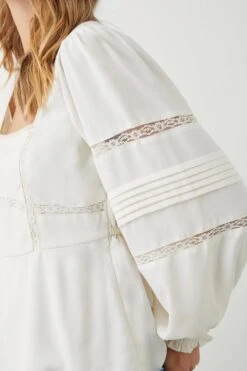 Dorothy Perkins Ivory Lace Trim Square Neck Blouse -Perkinsdory Store bqq09724 ivory xl 3