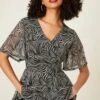 Dorothy Perkins Abstract Mesh Wrap Detail Printed Top