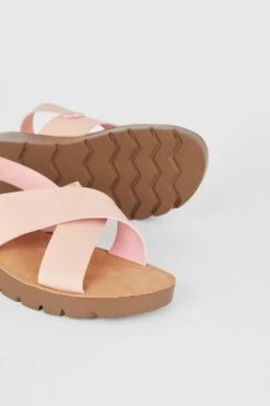 Good For The Sole Good For The Sole: Melissa Wide Fit Cross Strap Sandals -Perkinsdory Store bqq09763 blush xl 3