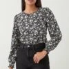 Dorothy Perkins Petite Mono Ditsy Shirred Cuff Long Sleeve Top