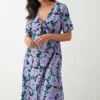 Dorothy Perkins Lilac Large Floral Tie Front Midi Dress