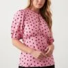 Dorothy Perkins Pink Spot Keyhole Tea Blouse