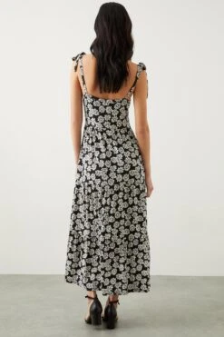 Dorothy Perkins Petite Black Daisy Tiered Maxi Dress -Perkinsdory Store bqq10014 black xl 2