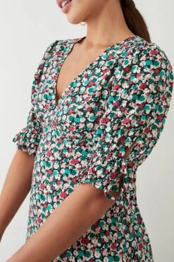 Dorothy Perkins Floral Tie Sleeve Mini Dress -Perkinsdory Store bqq10024 multi xl 3
