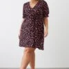 Dorothy Perkins Curve Red Floral Wrap Mini Dress
